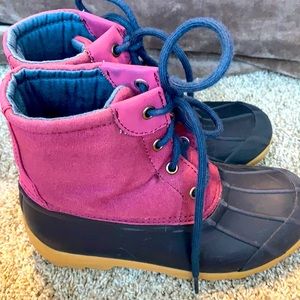 Girls Sperry rain boots sz 1, good condition